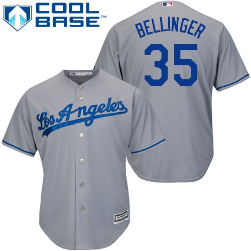 Dodgers #35 Cody Bellinger Grey Cool Base Stitched Youth MLB Jersey - Click Image to Close